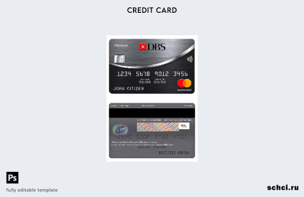 цифровая загрузка платинового шаблона Mastercard банка Таиланда DBS